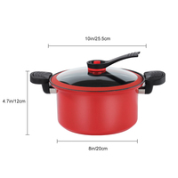 Casserole à pression en alliage d'aluminium rouge de grande taille pour cuisiner