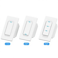 Interrupteur mural intelligent WiFi Zigbee unidirectionnel pour norme américaine, sans fil, avec bouton, compatible Alexa et Google Home
