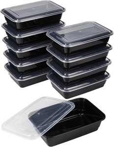 Contenedor de Alimentos Desechable de Plástico PP con Tapa Hermética, Apto para Microondas, Lavable, para Llevar, Comida para Llevar, Preparación de Comidas, Restaurante - Product Image 1