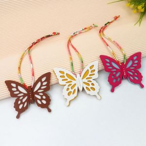 New Design Leather Butterfly Pendant Creative Colorful Butterfly Leather <b>Bag</b> <b>Charm</b> Cotton Rope Leather <b>Bag</b> Animal Pendant - Product Image 4