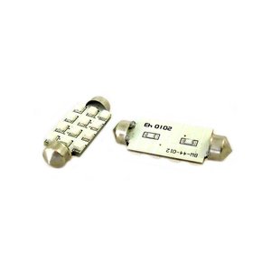 12V C5W T11 siluro 42mm โคมไฟ LED 12 SMD สีน้ำเงินป้ายทะเบียนและไฟอ่านหนังสือสำหรับรถยนต์อื่นๆรถอุปกรณ์ไฟ