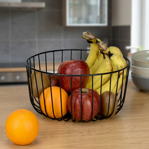 Round Metal Fruit <b>Basket</b> Iron <b>Wire</b> <b>Storage</b> Container Kitchen Minimalist Design Durable Standing Type 33x15x85cm - Product Image 4