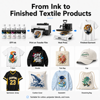 Tinta Printer DTF 1000ml Kepadatan Warna Tinggi Tinta Pigmen Berbasis Air untuk Xp600/i3200 DX5 Pencetakan Transfer Panas Kaos Tekstil