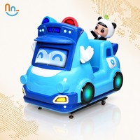 Joy2fun Voiture de police pour enfants, manège à monnayeur, équipement d'arcade interactif, machine de divertissement en forme de dessin animé