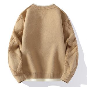 Nouveau pull pour homme automne-hiver, col rond, couche de base épaissie, couleur unie, chaud et polyvalent, pour adolescents, effet deux pièces - Product Image 5