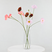Fleur de pavot artificielle de grande taille avec bourgeon, pavots en soie pour la maison, vase, centre de table de mariage, arrangement floral DIY, décoration