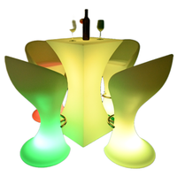 Étanche LED Illuminé Bar Top Table De Cocktail Haut Haut Meubles pour La Maison Hôtel Supermarché Gym-Matériau Métallique