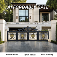 Design moderne, portail pliant automatique en aluminium pour appartements, murs extérieurs, hôtels, jardins, styles de balançoire coulissante