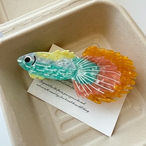 Pince à cheveux en acétate de poisson de la série Ocean, pince requin colorée pour femme, accessoire de coiffure - Product Image 5