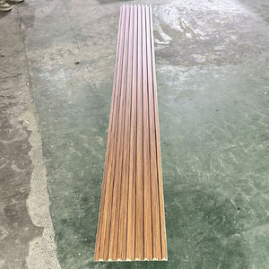 中国工場製 WPC溝付き壁パネル PVCボード スラット付きWPCパネル 室内装飾用 WPC壁パネル - Product Image 3