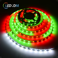 12V 24V IP67 Adreslenebilir RGBW LED Şerit, WS2818 / Wi-Fi Kontrolü ile 60 LED/m Çift Telli Sinyal