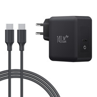 Adaptateur d'alimentation rapide USB-C PD3.1 140W avec prise UE/Inde et câble Type-C pour ordinateur portable Apple MacBook, logo OEM