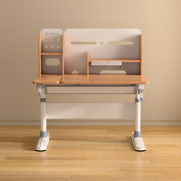 Ensemble de table et de chaises d'étude pour enfants à hauteur réglable bleu rose avec étagère Bureau ergonomique pour enfants en bois pour étudier