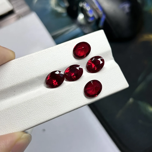 Corte ovalado 3x5mm a 13x18mm 8 # Corindón sintético <span class=keywords><strong>rojo</strong></span> <span class=keywords><strong>oscuro</strong></span> Paloma Sangre <span class=keywords><strong>Rojo</strong></span> Rubí Piedras preciosas sueltas - Product Image 3