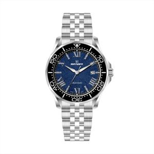 Reloj con Esfera con Patrón de Sol en Relieve, Caja de Forma Irregular, Brazalete de Acero Inoxidable Cepillado y Pulido, Movimiento Automático ETA 2824 - Product Image 2