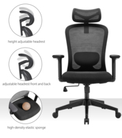 Chaise de bureau exécutive ergonomique pivotante moderne avec dossier haut en maille et appui-tête pour vente en gros