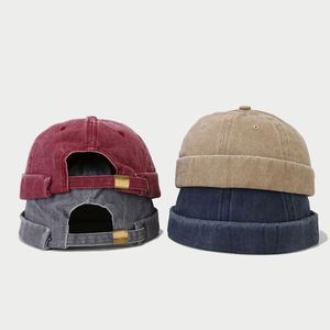 Brimless <b>Hats</b> for <b>Men</b> Womens <b>Mens</b> Vintage <b>Beanie</b> Cap Washed Cotton Rolled Cuff Harbour <b>Hat</b> Promotion Gift Comfortable - Product Image 2