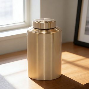 Золотая урна из нержавеющей стали для кремации — с индивидуальным рисунком и лазерной гравировкой, мемориальный контейнер для праха - Product Image 2