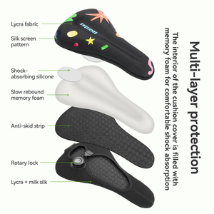 Housse de selle de vélo ROCKBROS pour enfants, élégante et mignonne, avec bouton, housse de selle de vélo de montagne et de route, accessoires de selle de vélo unisexe - Product Image 2