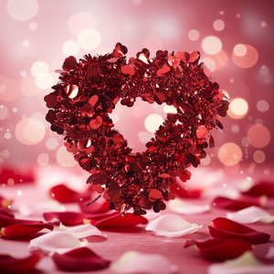 Décoration de fête en plastique pour l'intérieur, décorée de paillettes en forme de cœur, 17x17 pouces, fournitures pour la Saint-Valentin - Product Image 2