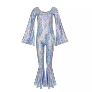 Robe rétro à sequins à manches longues, costume de cinéma et de télévision, robe de soirée tie-dye rétro, costume de performance pour Halloween - Product Image 5