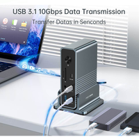 Base de Conexión USB C 15 en 1 Acasis 4K 60Hz para Laptop y PC, HDMI + USB C + USB A + DP + SD/TF