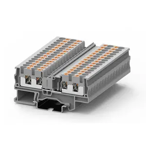 Terminales de tierra rápida en miniatura, bloque de terminales de empuje en carril guía de PT16-2-G, Conectores eléctricos