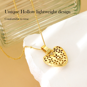 Oro placcato Zirconia cubica san valentino collana regalo ottone colorato amore a forma di cuore ciondolo collana OEM gioielli per le donne - Product Image 6