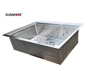 Évier de cuisine double en acier inoxydable SUS304 fait main, finition satinée, à encastrer, très demandé, provenant du Vietnam - Product Image 2
