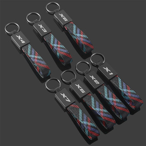 Ceinture tressée Oxford avec logo de voiture, <span class=keywords><strong>porte</strong></span>-clés en alliage de zinc pour M X1 <span class=keywords><strong>X2</strong></span> X3 X4 X5 X6 X7 - Product Image 1