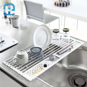 Supporto di <span class=keywords><strong>scarico</strong></span> per lavello da cucina cestello per piatti pieghevole supporto per tappetino per tende a rullo supporto separato rimovibile forte capacità portante - Product Image 3