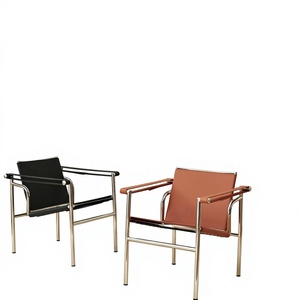 <span class=keywords><strong>Fauteuil</strong></span> design Bauhaus <span class=keywords><strong>vintage</strong></span> en <span class=keywords><strong>acier</strong></span> <span class=keywords><strong>et</strong></span> <span class=keywords><strong>cuir</strong></span> PU pour salon ou bureau moderne - Product Image 4