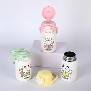 High- Tote-style Vacuum-insulated 316 Stainless Steel <strong>Childrens</strong> Thermos Cute Dual-use Pop-up Cup Portable Cartoon Student <strong>Mug</strong> - Product Image 1