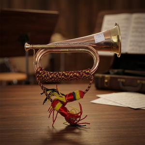 Bugle en cuivre poli de luxe, instrument à souffler traditionnel fait main, écologique, idéal pour l'entraînement des scouts et la musique des fanfares - Product Image 2