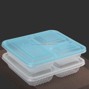 Micro-ondes plastique Pp préparation de repas jetable <span class=keywords><strong>Bento</strong></span> récipient de nourriture <span class=keywords><strong>3</strong></span> compartiment boîte à déjeuner - Product Image 3