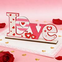 Support de lettres LOVE en bois pour la Saint-Valentin, décoration romantique, fournitures en gros