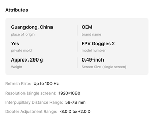 ゴーグル <span class=keywords><strong>2</strong></span> 1080p/100fps 画像伝送品質 遅延が最低でも 30ms で DLNA プロトコルをサポート DJ FPV コンボ用 - Product Image 6