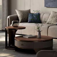 Ensemble de table basse en bois classique Table basse ronde de luxe vintage Table basse de salon au design simple et moderne