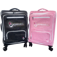 Valise à roulettes personnalisée avec paillettes pour cheerleading, avec logo d'équipe, sac de voyage à roulettes pour les compétitions de cheerleading, de danse et de gymnastique