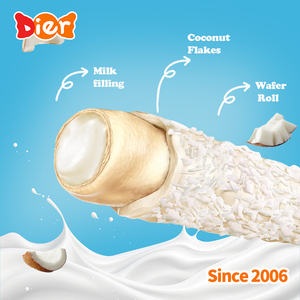 ODM all'ingrosso personalizzato Private Label Halal biscotti croccanti bastoncini di cocco Wafer rotoli di Wafer arrotolati biscotti al cocco rivestito Snack - Product Image 3