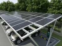 HBGenix X-03 Système solaire pour carport de caravane à structure en acier, design moderne, installation facile, durée de vie de 20 à 25 ans, ouvert