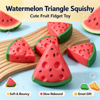 Jouet Squishy en Gros Pastèque Simulée Effet Craquant avec Blocs de Construction, Jouet Anti-Stress à Rebond Lent avec Son de Craquement