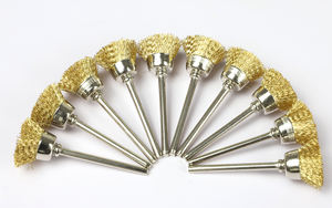 Brosses à <span class=keywords><strong>fil</strong></span> métallique en laiton de 15 mm pour outil rotatif <span class=keywords><strong>Dremel</strong></span>, accessoires de polissage - Product Image 3