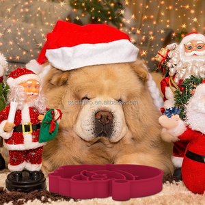 Mangkuk Anjing Silikon Gaya Santa Claus Natal 2 in 1, Tempat Makan dan Minum, Mangkuk Makanan Hewan Peliharaan - Product Image 2