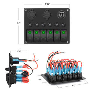 Coche modificado USB de venta directa a bajo precio de fábrica, RV, vehículo todoterreno, yate, interruptor de combinación de Panel Universal de 6 posiciones - Product Image 4