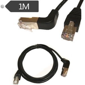 Cable de Datos RJ45 en Ángulo Recto de 1M, Revestimiento de PVC, Cable de Red para Computadora, Conductor de Cobre Puro, Sin Blindaje - Product Image 1