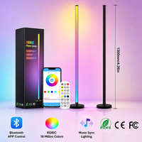 Lampe de sol intelligente pour intérieur et extérieur, lampes de sol LED IP65 pour chambre à coucher, salon, télécommande