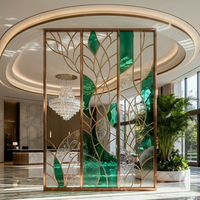 Paravent décoratif hexagonal en acier inoxydable découpé au laser, style Art déco moderne et luxueux, pour hôtel