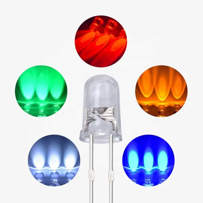 HLX ultra brightness Round Clear Lens White Green Blue Red Yellow High Luminous 5mm led diode Through Hole Package