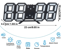 Reloj Despertador Digital LED 3D, Temporizador, Lámpara Nocturna, Reloj de Escritorio Inteligente, Moderno, de Pared, con Calendario, para Oficina, Sala de Estar, Hogar